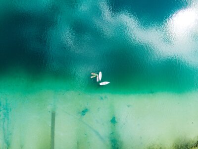 Der Weißensee von oben | © Urlaub am Bauernhof Kärnten / Daniel Gollner Boote im Wasser von oben | © Urlaub am Bauernhof Kärnten / Daniel Gollner