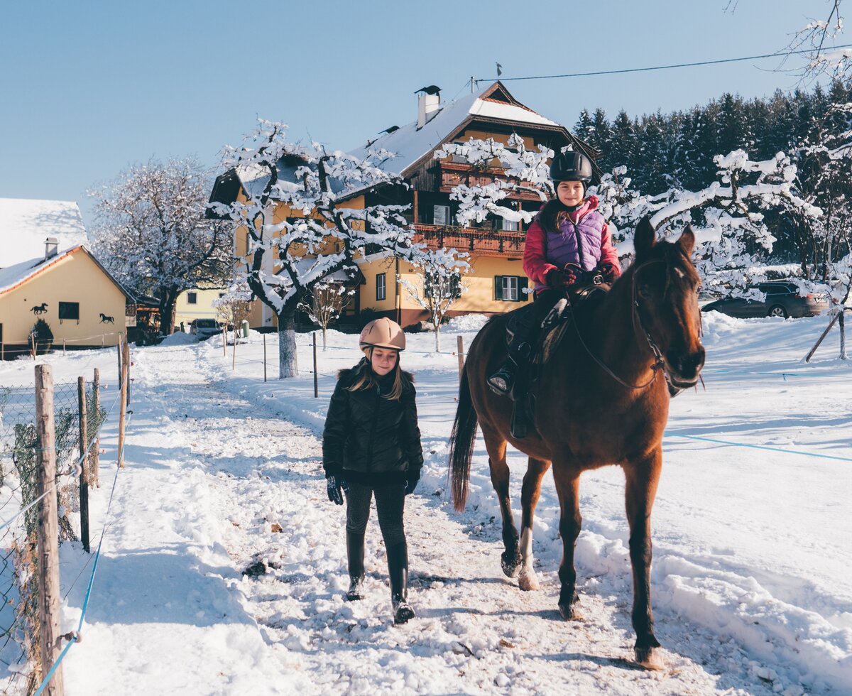 Ausritt | © Urlaub am Bauernhof Kärnten / Daniel Gollner Ausritt im Schnee | © Urlaub am Bauernhof Kärnten / Daniel Gollner