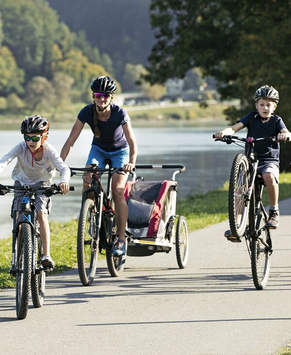 Familienausflug am Donauradweg | © Oberösterreich Tourismus GmbH / Stefan Mayerhofer