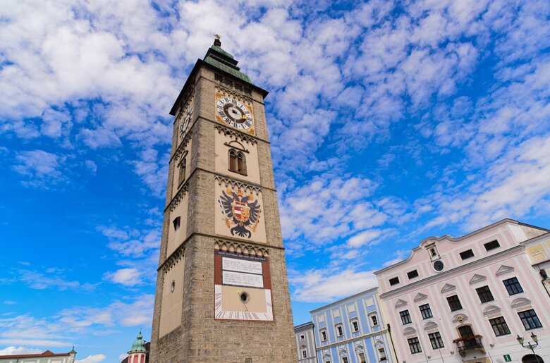 Mittelalterlicher Stadtturm am Hauptplatz in Enns, Zentralraum | © Tourismus & Stadtmarketing Enns GmbH / Wolfgang Simlinger