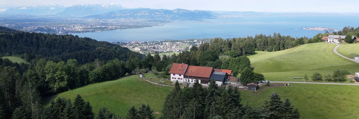 Innauer Hof mit Blick auf den Bodensee | © Urlaub am Bauernhof / Daniel Gollner