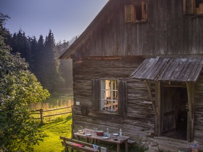 Almhütte Abendstimmung