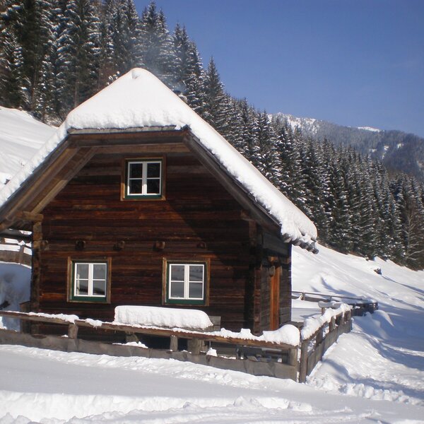 Teichhütte im Winter