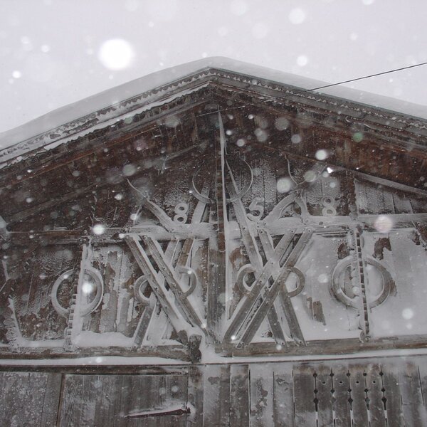 Beautifully decorated barn gable